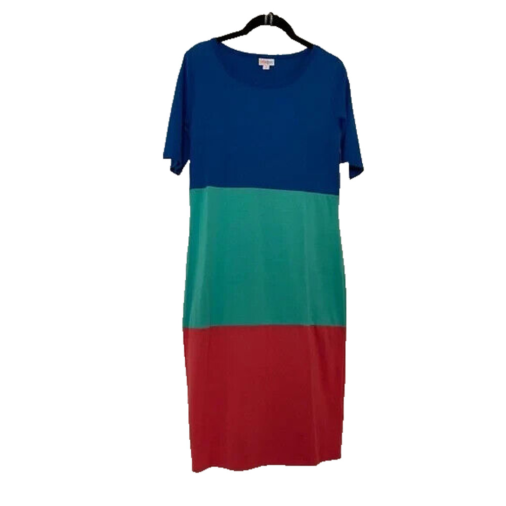 NWT LuLaRoe Julia dress women’s sz S small colorblock bodycon dopamine colorful